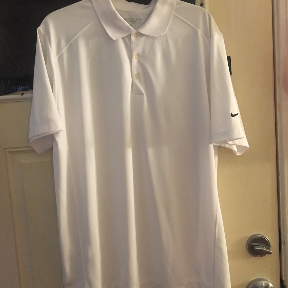 White Nike polo